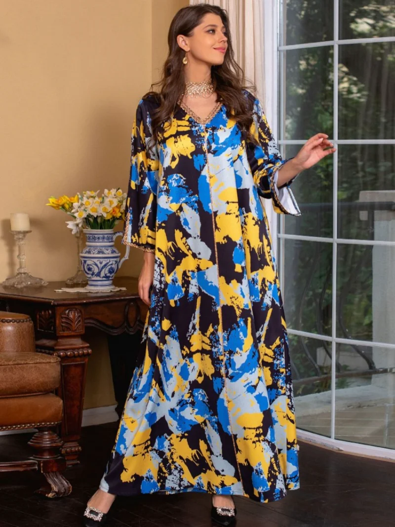 African Dresses For Women Abaya Elegant Dashiki Spring Summer Maxi Dress Ladies Traditional African Clothing Fairy Dreaes