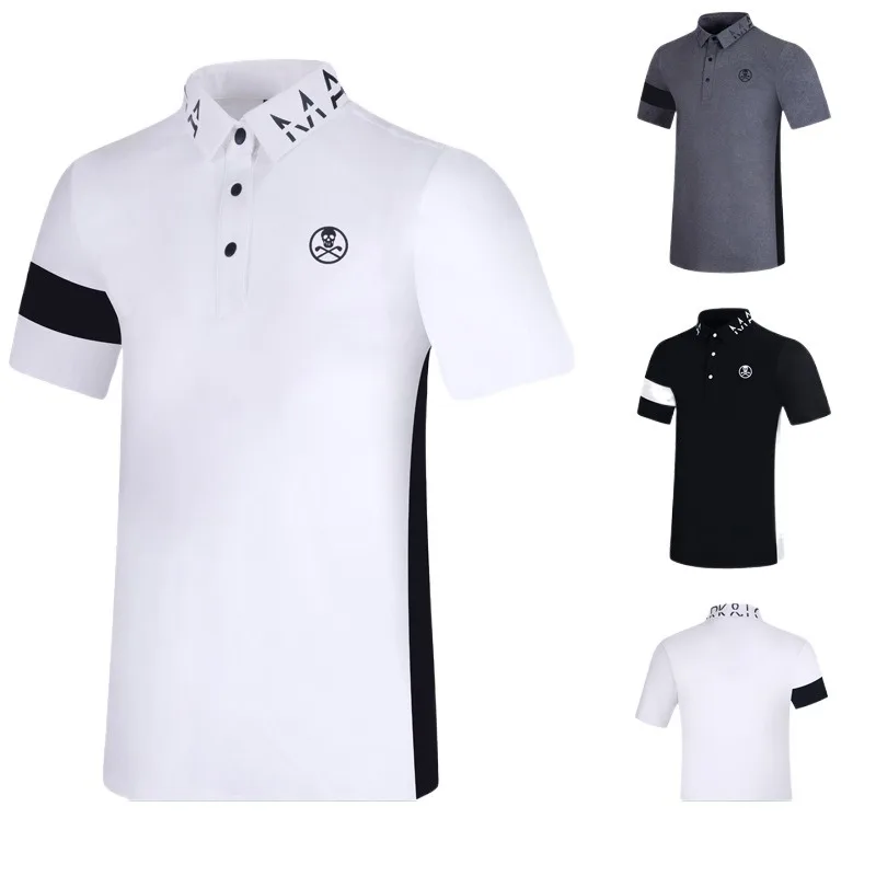 

New golf clothing men's thin elastic short sleeved T-shirt quick drying breathable sports shirt summer men's casual polo shirt