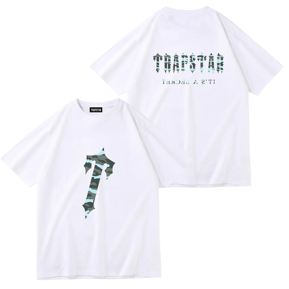 

TRAPSTAR Brand 2023 Spring Summer Cotton Tee Fashion Casual Short Sleeve Men's Women's High Quality Classical Tops