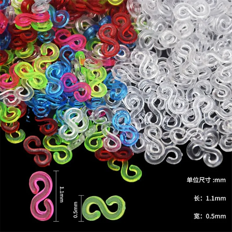 

11x0.5mm S Clips Connectors Rubber Connectors Refills for Loom Rubber Band for DIY Bracelet Making Refill Kit Miniatures