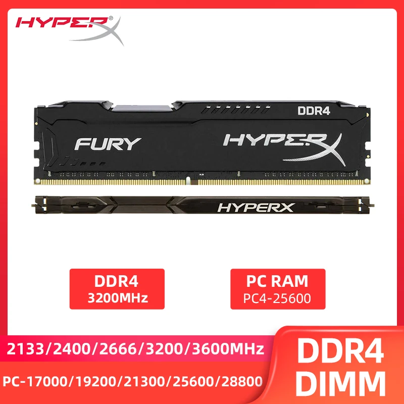 

Hyperx Memoria Ram DDR4 8GB 16GB 32GB 3600MHz 3200MHz 2666MHz 2400MHz 2133MHz DIMM PC4-21300 25600 19200 Desktop Memory ddr4