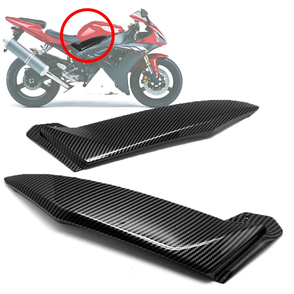 

For Yamaha YZF R1 2002 2003 Gas Tank Side Trim Cover Panel Fairing Motocross Hydro Dipped Carbon Fiber Finish ABS Plastic