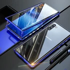 Чехол для телефона Samsung Galaxy A40 A20 A30 A10 A90 5G A50S A50 A70 S21 A80 A60 S20 Plus Ultra FE 360, Магнитный двойной стеклянный чехол