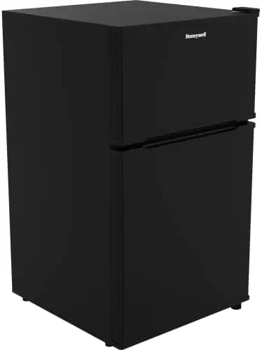 

Cu Ft Mini Fridge with Freezer, Double Door, Low noise, Compact Refrigerator for, , Dorm Adjustable Temperature, Black