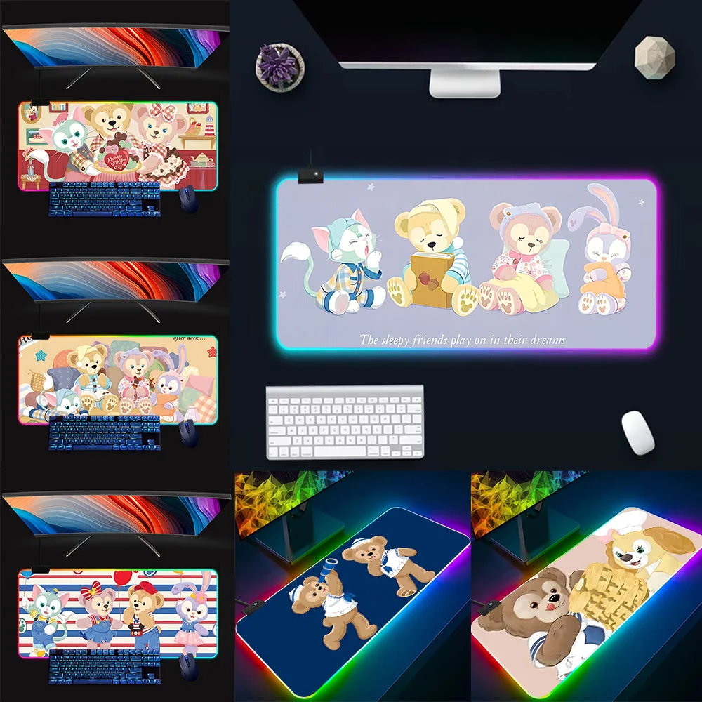 Игровой коврик для мыши и клавиатуры Bear Duffy RGB резиновый светящийся игрового