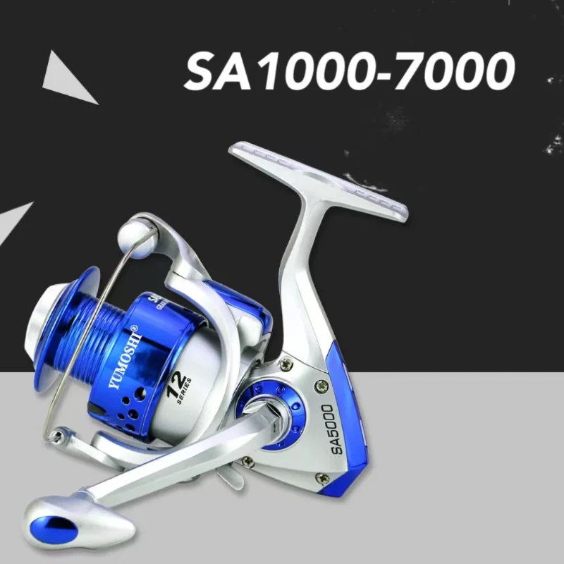 

SA1000-7000Silver Blue Spinning Wheel Smoothing Out of The Spool 5.2:1 Fishing Gear Spinning Wheel carp fishing fishing reel
