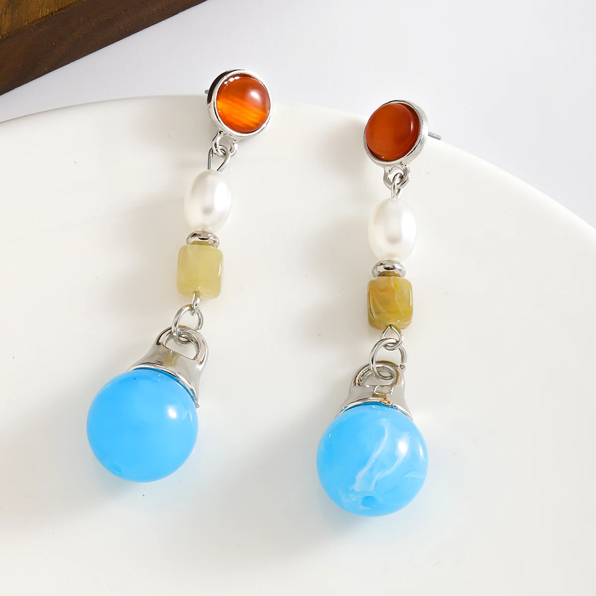 Винтажные Висячие Серьги Из Смолы Для Женщин Геометрическая Форма