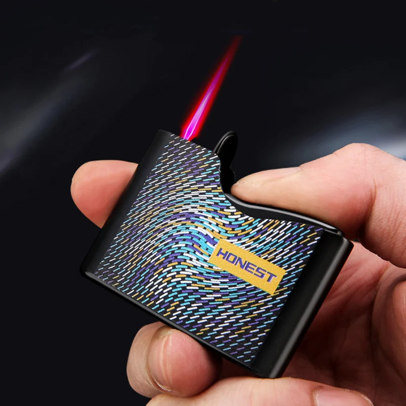 

Windproof Red Flame Cigarette Lighter Metal Jet Gas Cigar Lighter Torch Turbo Butane Lighter Smoke Accessories Dropship Supplier