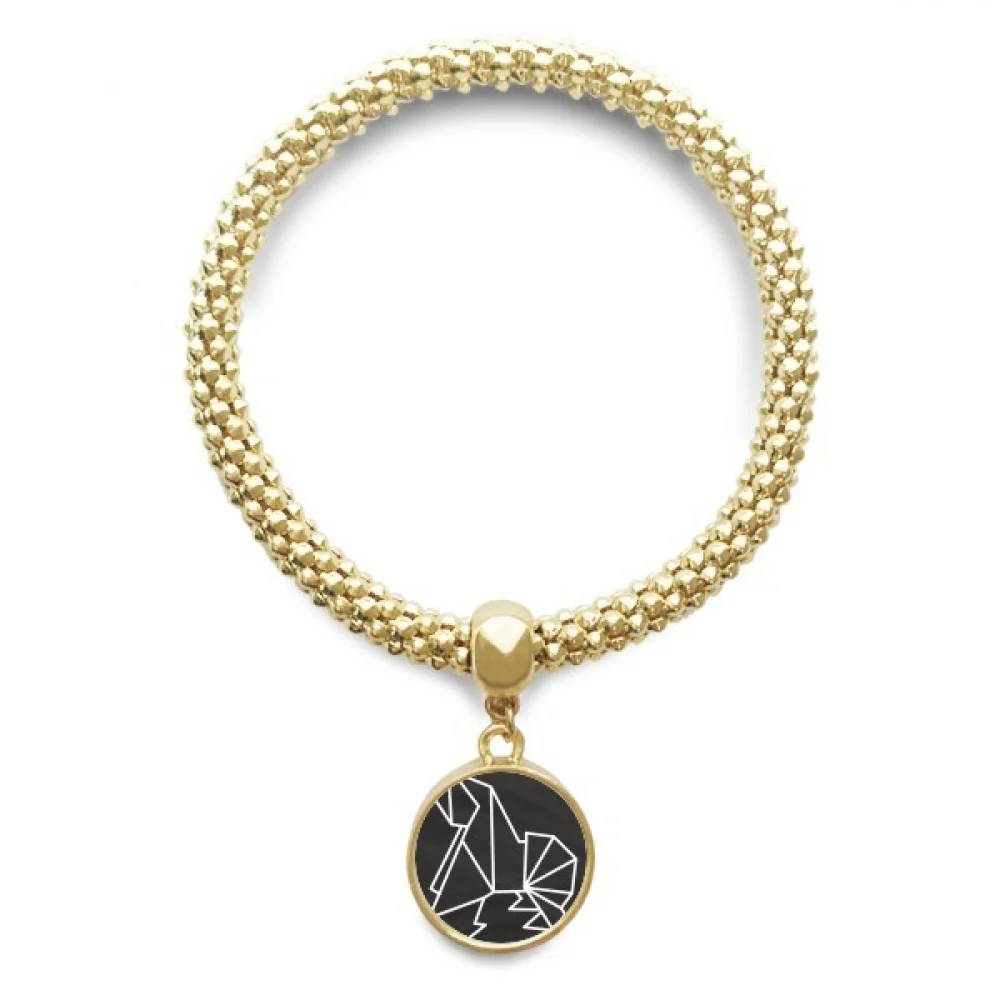 

Origa Dog Geometric Shape Golden Bracelet Round Pendant Jewelry Chain