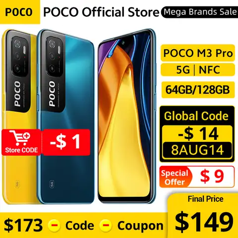 Смартфон POCO M3 Pro глобальная версия, экран 5G дюйма FHD +, 64 ГБ/128 ГБ, экран 700 дюйма, NFC, 90 Гц, 6,5 дюйма, 48 МП, три камеры, 5000 мА · ч