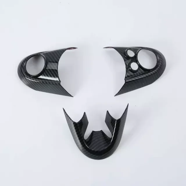 

Car accessories 3pcs Carbon Fiber Steering Wheel Trim Cover For BMW MINI Cooper F56 F57 F60 Steering Wheel Trim Cover Car Access