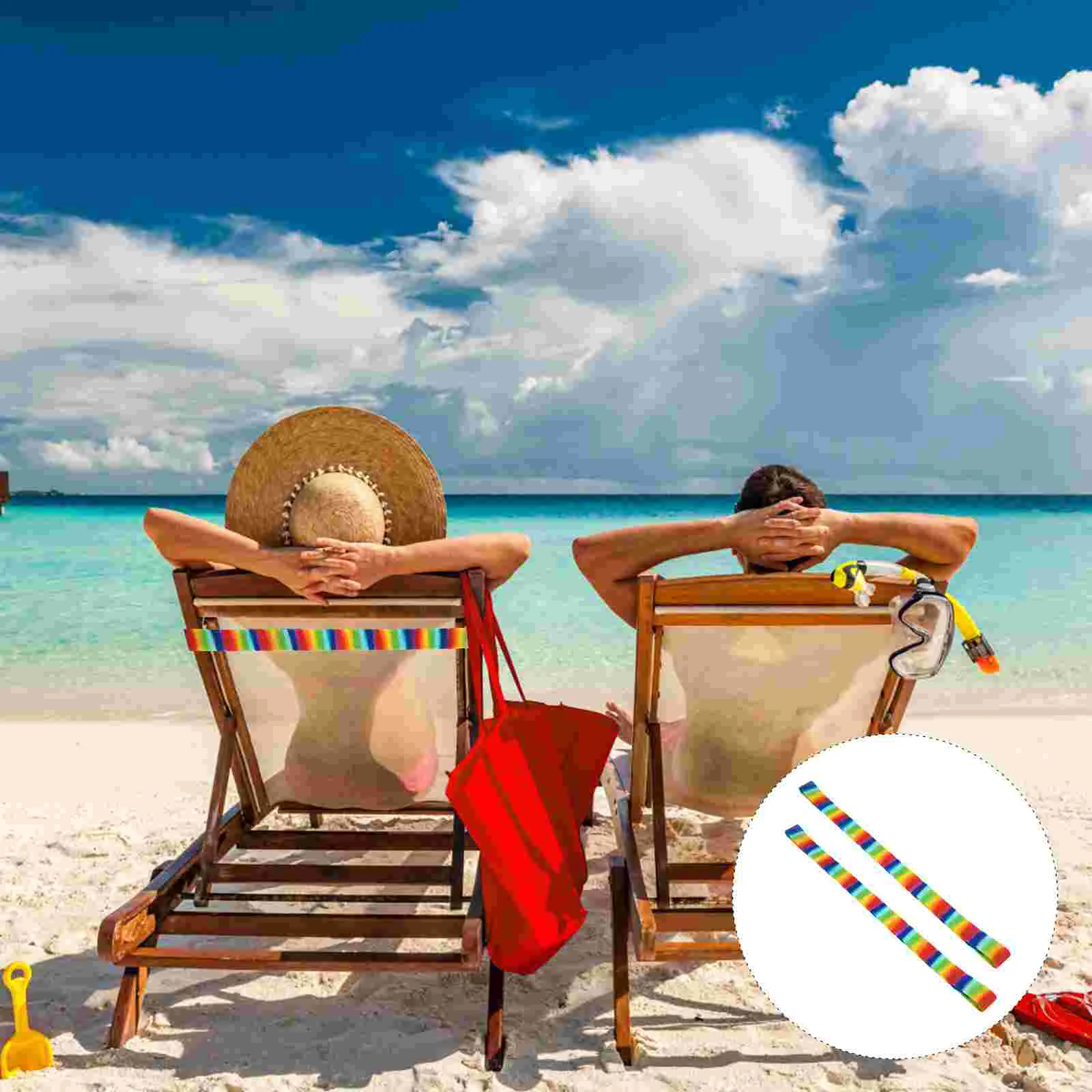 

2Pcs Beach Chair Bands Towel Clips Beach Towel Holder for Beach Pool Cruise Chairs