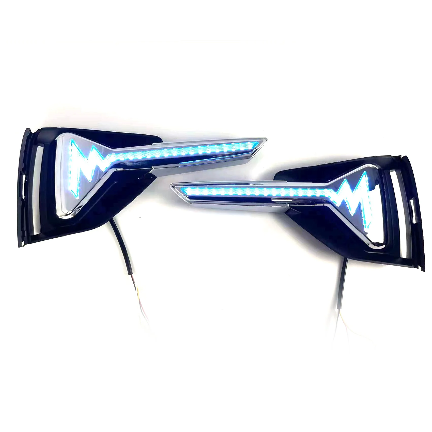 

1Pair Car LED Daytime Running Light Fog Lamp Frame Fog Light for Geely Boyue X70 2018