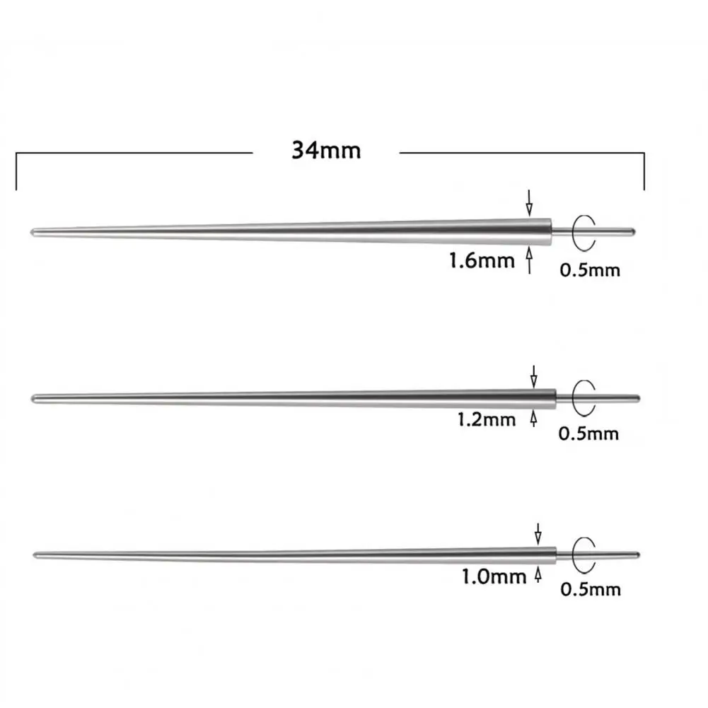 

3Pcs Body Piercing Needles Thin Taper Insertion Pins Smooth Sturdy Women Metal Piercing Taper Insertion Pins for Women