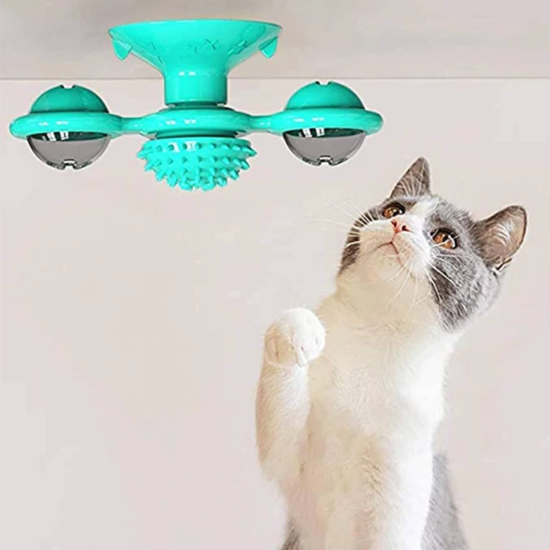 

Funny Cat Windmill Chew Toys Rotatable Scratch Hair Grooming Shedding Massage Brusher Creative Teeth Training Tools Cat Supplies