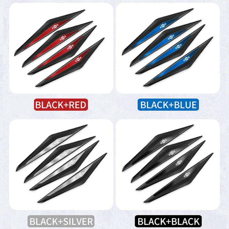 4 шт. защитные 3d наклейки на дверь автомобиля из ПВХ автомобильные аксессуары для