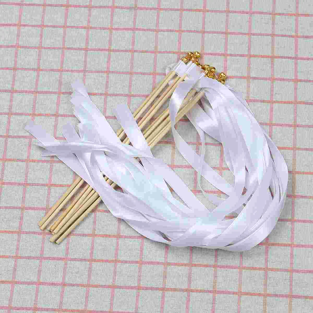

Ribbon Wedding Wand Streamers Party Fairy Wands Stick Favorssilk Sticks Holiday Laceceremony Decorations Guests Outside Decor