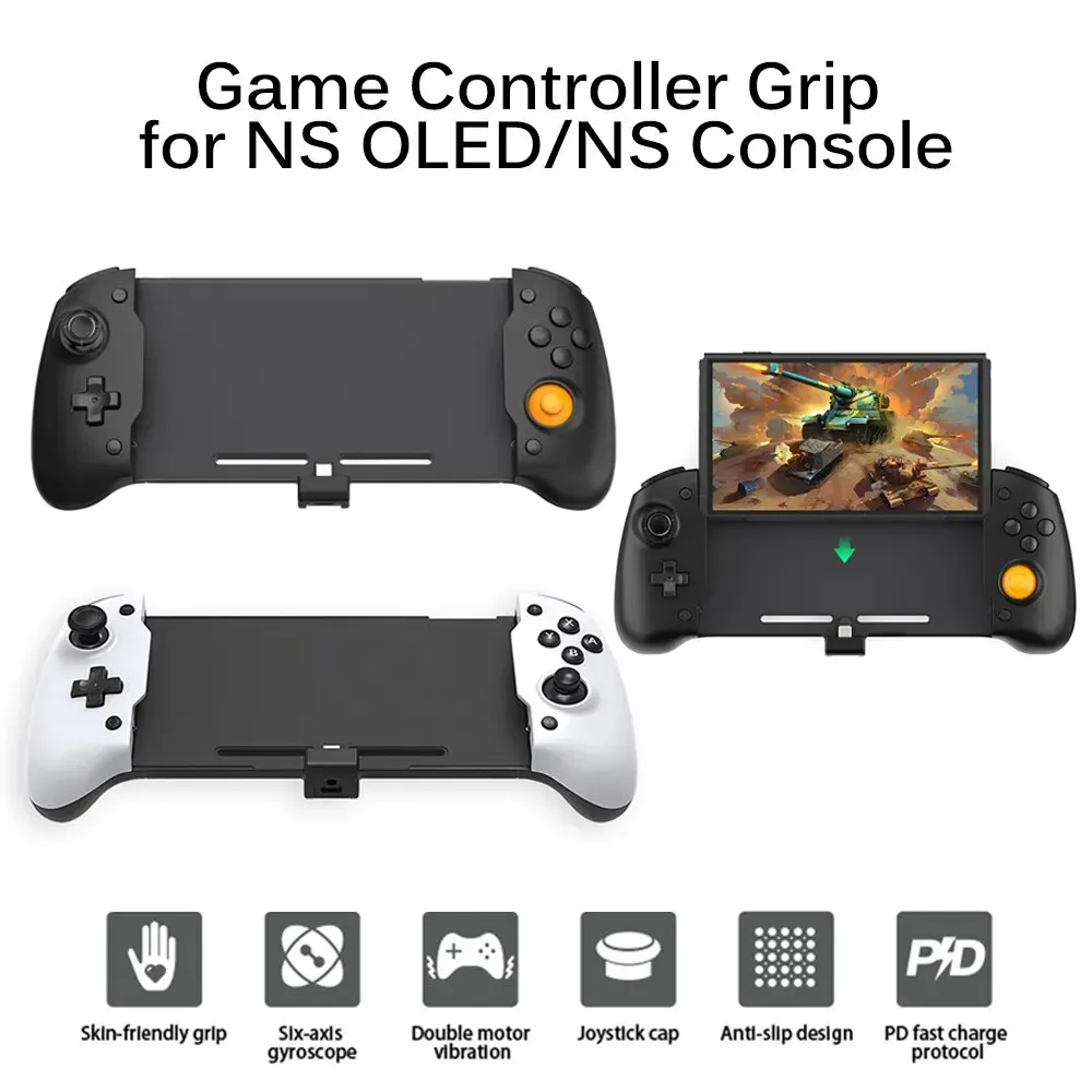 

NEW2023 Game Controller Grip /NS OLED Console Joystick Handheld 6-Axis Gyro Handgrip Embedded Gamepad