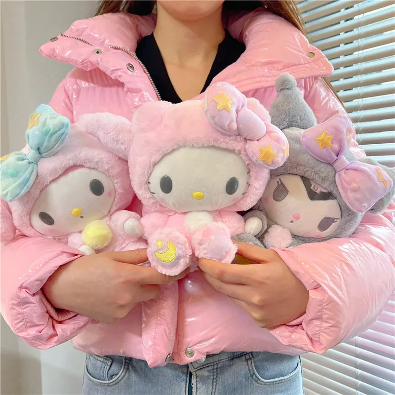 

23 см Sanrio плюшевая Милая мультяшная пижама Hello Kitty Kuromi Cinnamoroll My Melody плюшевая кукла игрушка подарок на день рождения