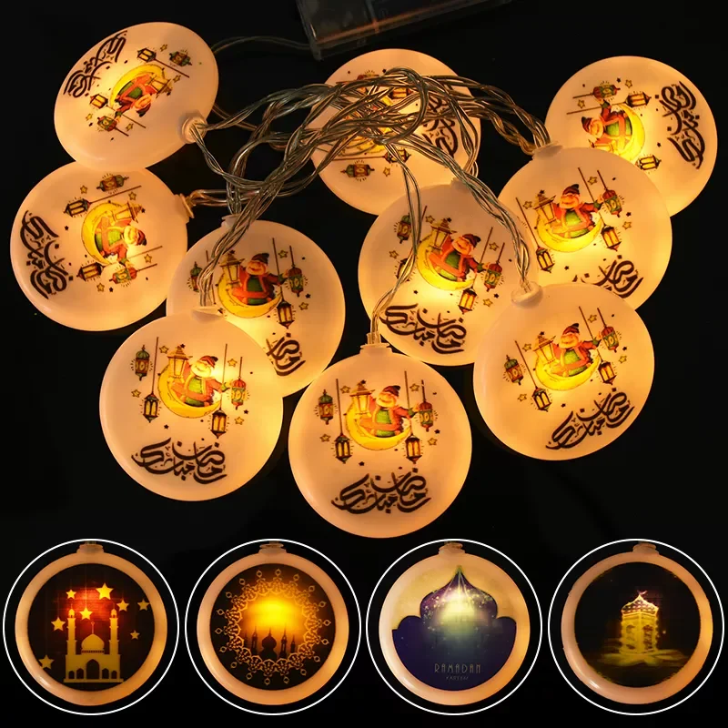 

10LED Eid Mubarak Led String Light Islamic Muslim Festival Party Decoration for Home Ramadan Kareem Ornaments EID Al Adha