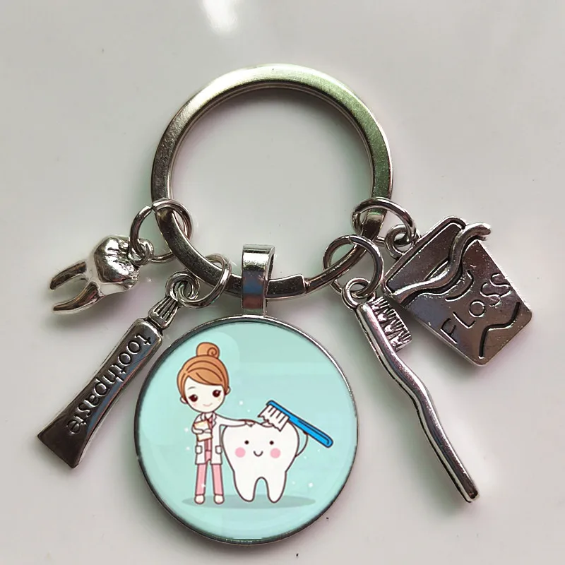 

New Dentist Glass Keychains, Dental Assistant Gifts, Dental Care Keychains