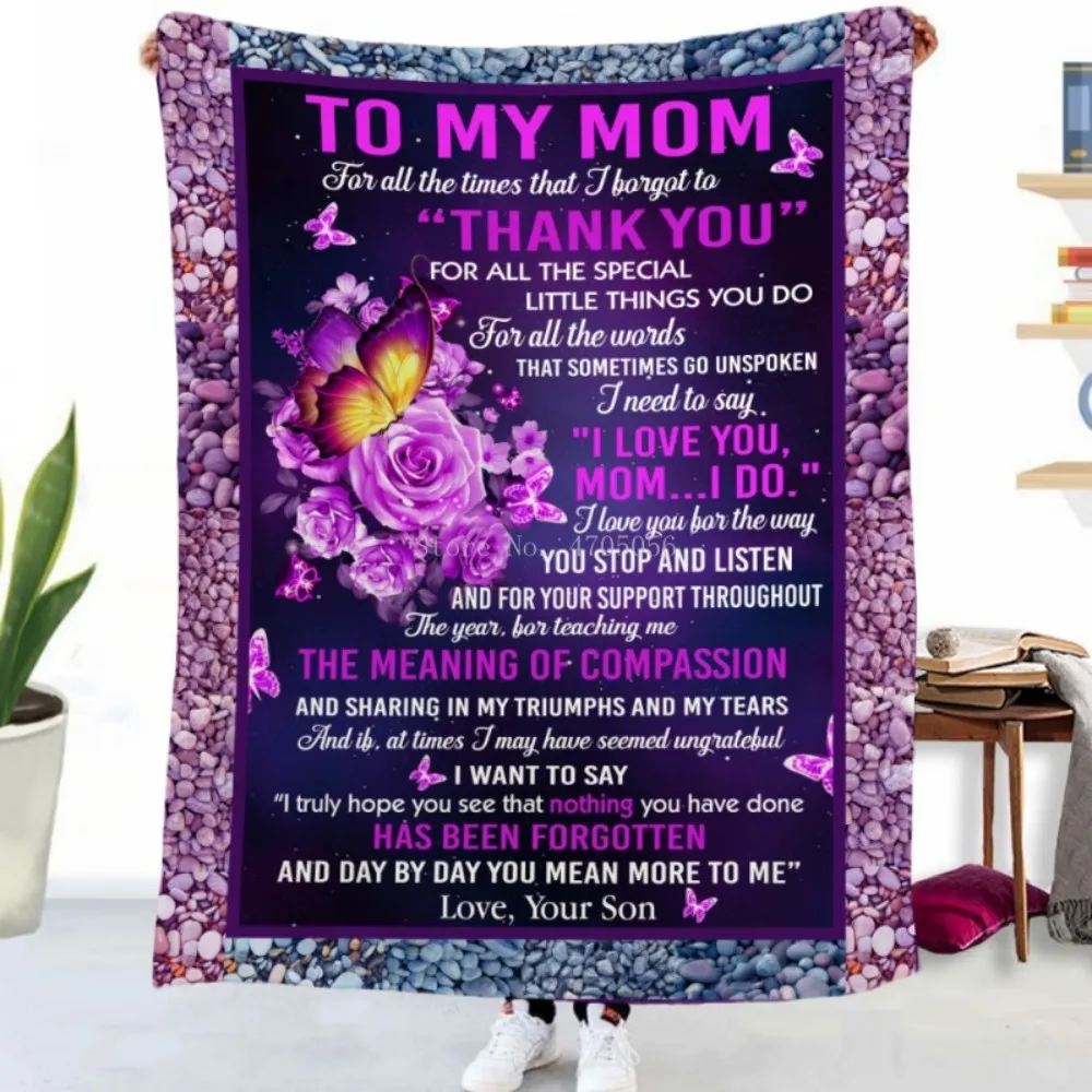 

Подарочное одеяло с надписью My Mom, теплое одеяло с 3d принтом кепп на кровати, домашний текстиль, сказочное одеяло на день матери, подарок 150x200 см