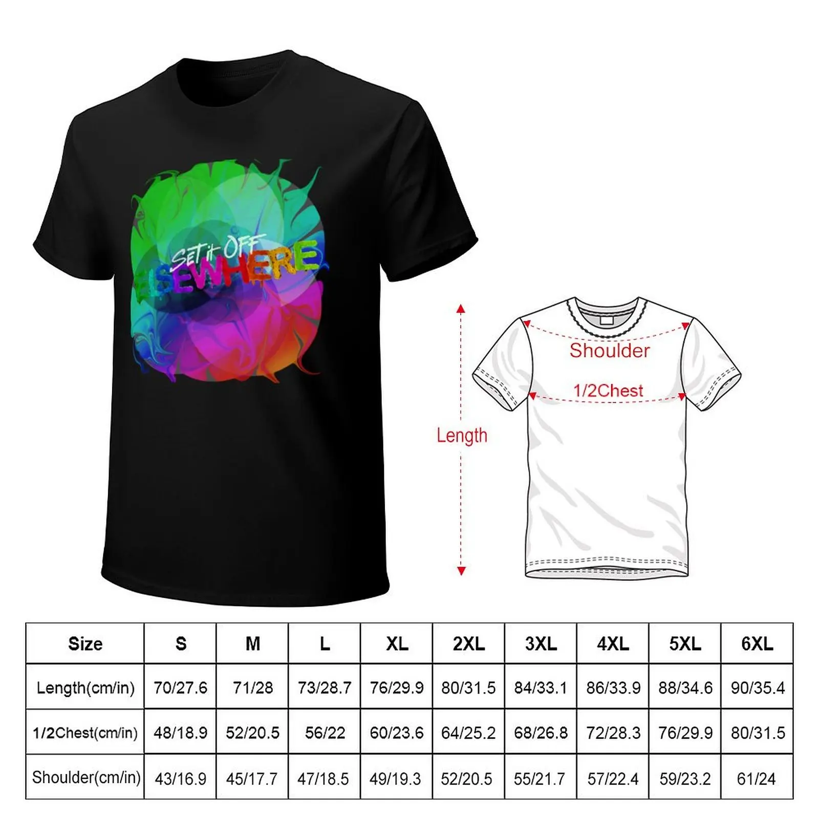 Фото Футболка Set it Off Elsewhere Album Rainbow Melt, базовая футболка с короткими рукавами для мужчин №2
