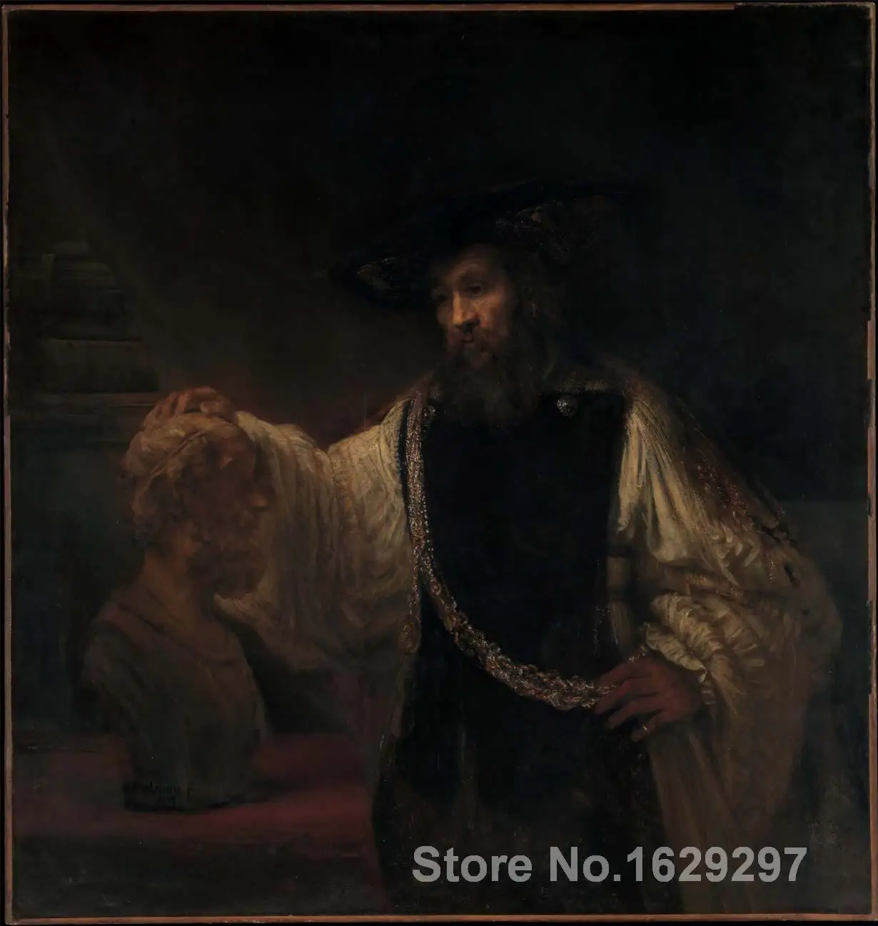 

Portrait paintings Rembrandt van Rijn's art reproduction Aristotle with a Bust of Homer hand painted High quality