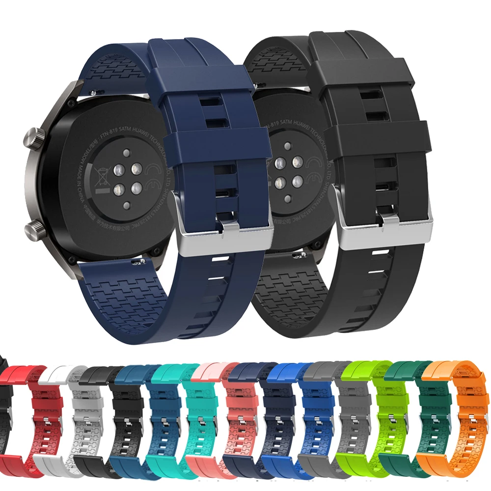 

20mm Silicone Sport Watchband Strap for Ticwatch GTH E3 2 E Smart Wristband for Amazfit Bip / Galaxy Active/ GT 2 42mm Bracelet
