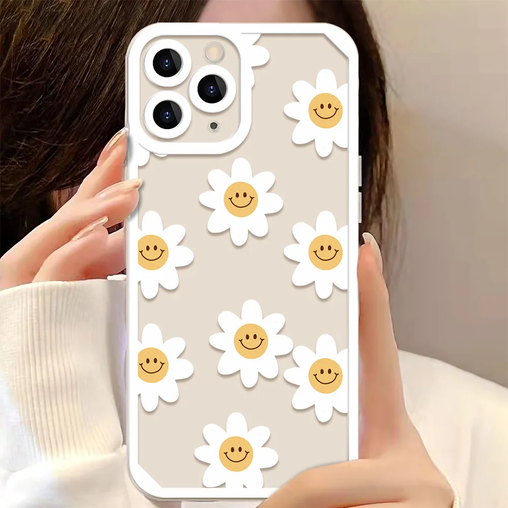 Flowers Daisy Smile Phone Case For Samsung A52S 5G Case S23 Ultra S20 FE S21 S22 A52 A53 A54 A34 A33 A12 A32 A50 A51 A71 Cover