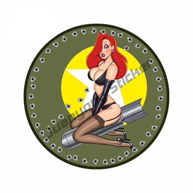 

Pin Up Girl Personality Car Stickers Fine Decor Decal 3D Waterproof Custom Printing Decor Waterproof Sticker Styling PVC13x13cm