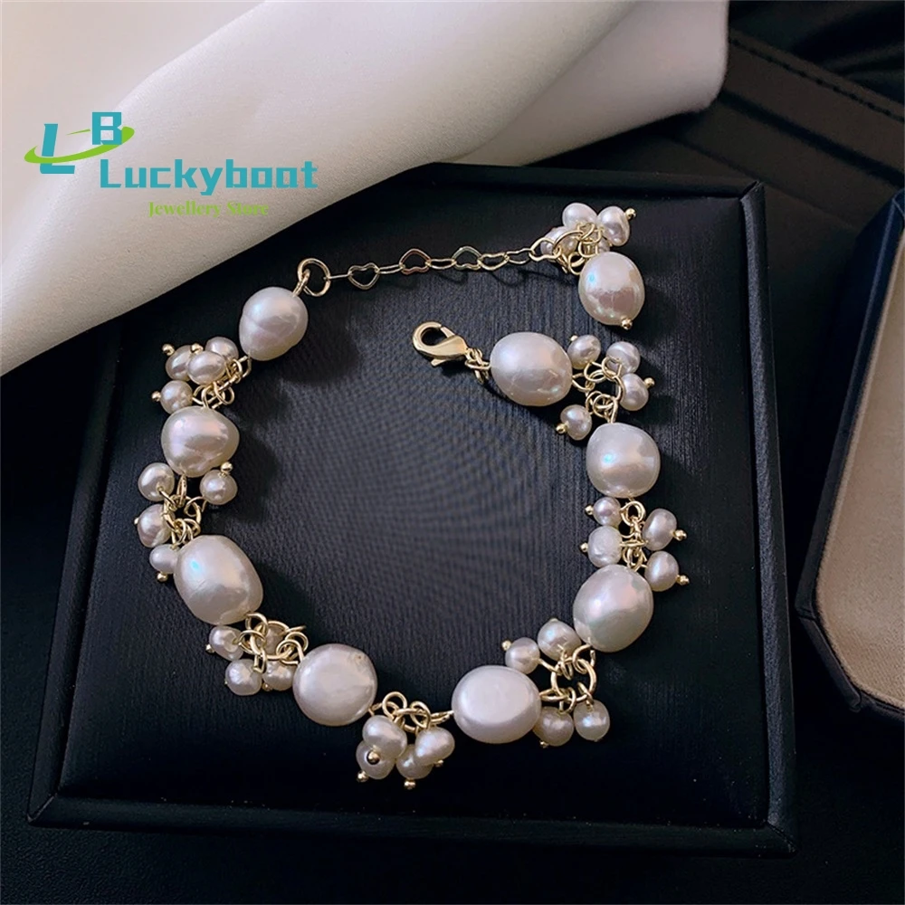 

Natural Freshwater Pearls Ins High-end Light Luxury Bracelet Beads Beaded Simple Cold Wind Temperament Fashion Hand Jewelry