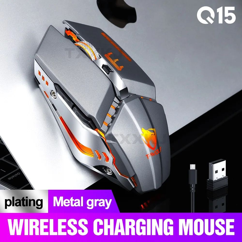 

Wireless Gaming Mouse RGB Mouse Silent Rechargeable Illuminated Computer Mouse Gamer USB 4 Button Mouse for PC Gaming