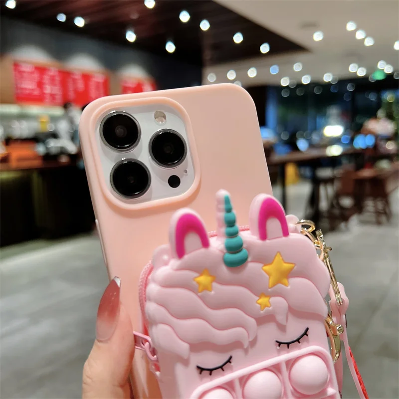 Мультяшный чехол-кошелек с изображением лошади из пузырчатой пленки чехол для