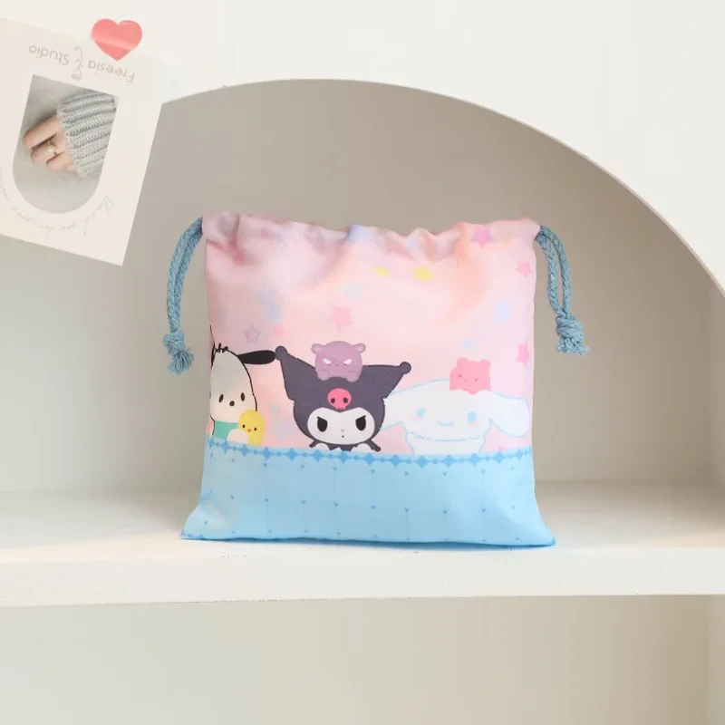 

Sanrio Travel Organizing Bag Cinnamoroll Melody Kuromi PomPomPurin Pochacco Drawstring Anime Kawaii Multi-functional Ditty Bag