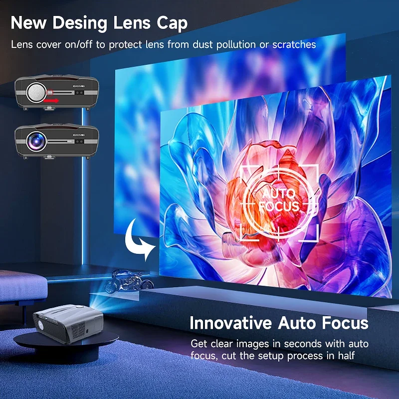 Проектор Android TV CAIWEI 7000 лм WiFi 6 Bluetooth проектор 4K наружный с + приложениями
