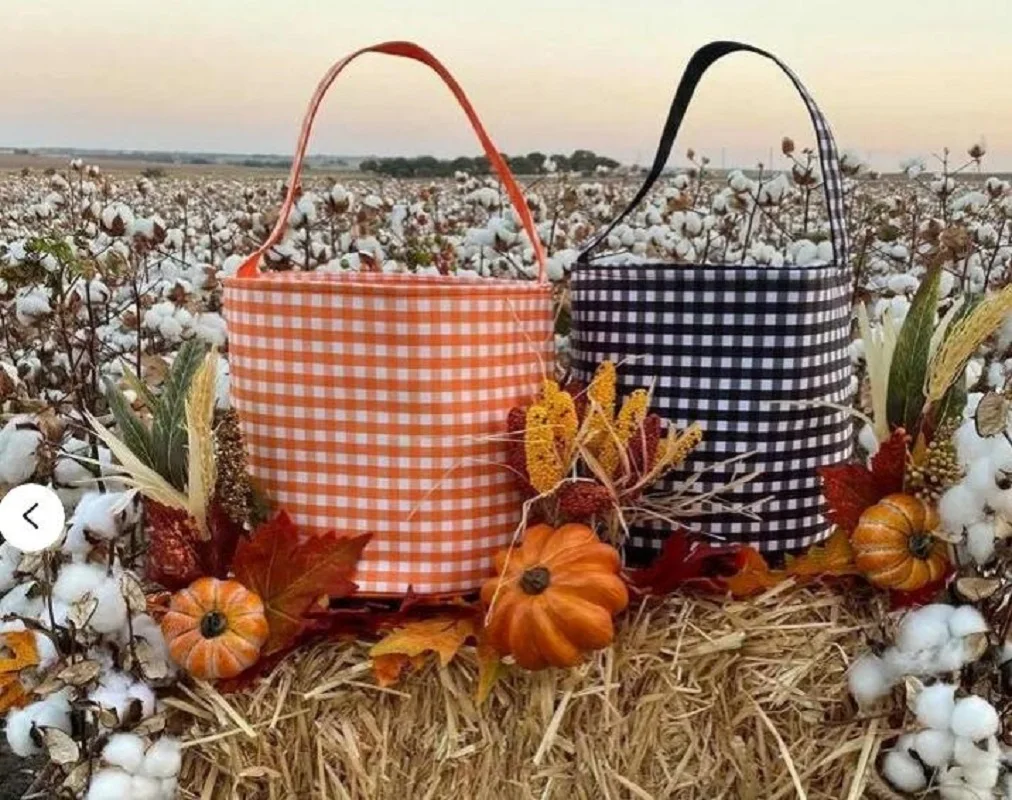 25Pcs US Warehouse RTS 2023 Halloween Personalized Gifts Candy Pumpkin Bucket Trick or Treat Halloween Tote Bags Bucket Bag Domi