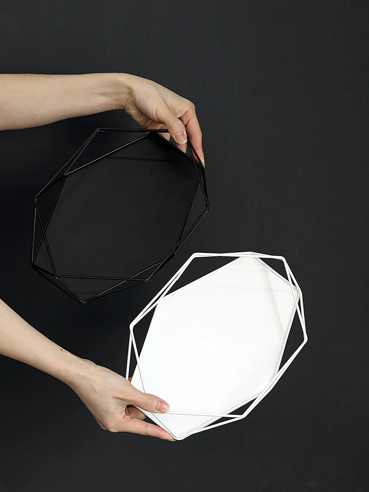 Поднос для украшения дома в скандинавском стиле лоток геометрического дизайна