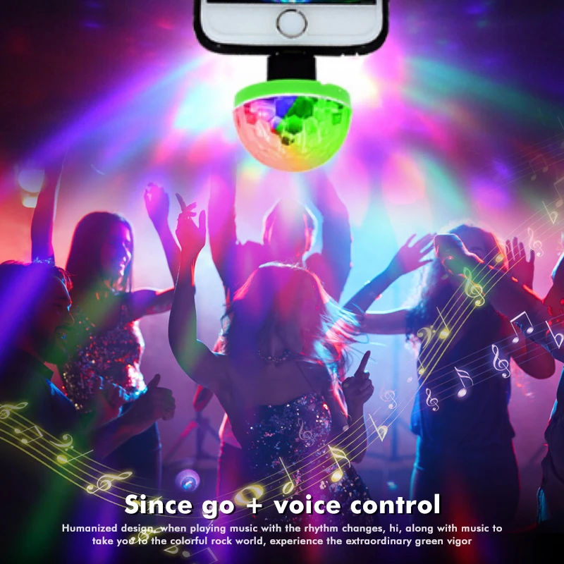 

Мини-USB светильник DJ RGB, мини-Красочный музыкальный звук, USB, телефон Apple, Android, диско, семейное светильник, шар, атмосферная лампа
