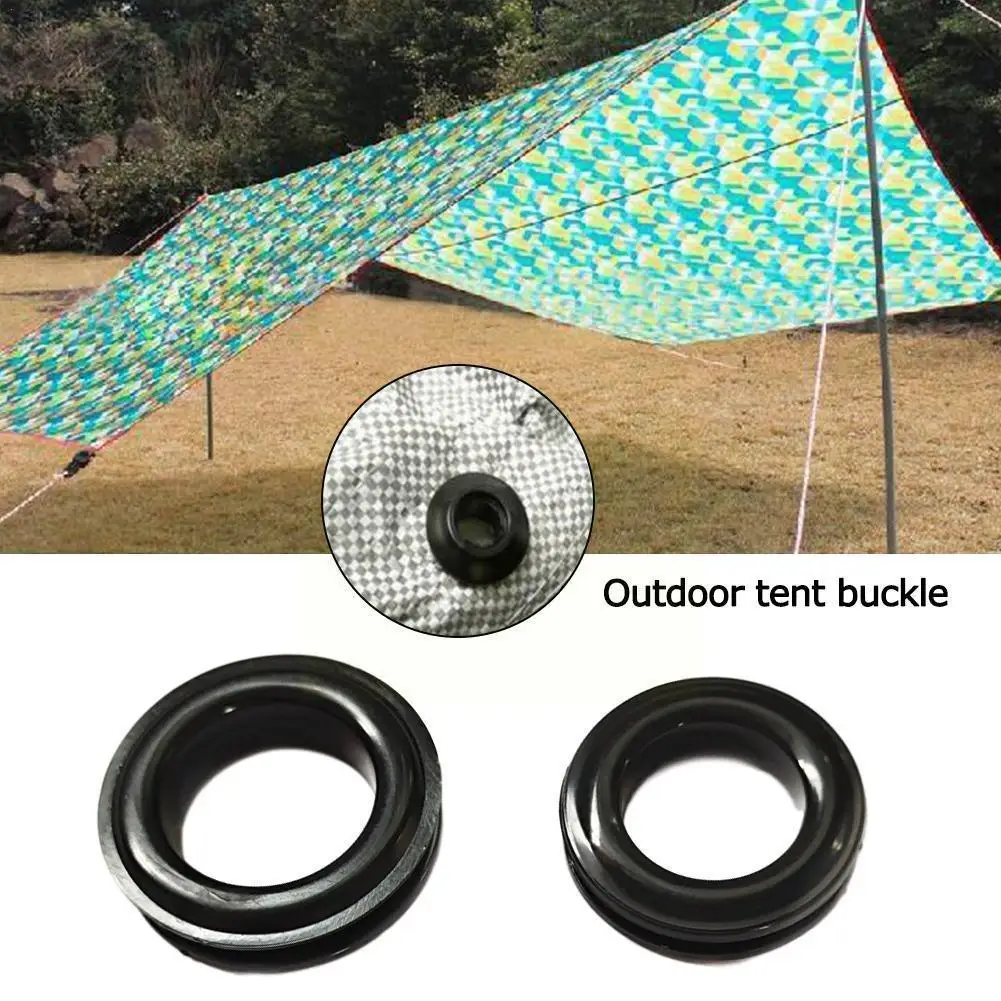 

10pcs Tent Buckle Black Plastic Tarpaulin Pierced Eye Buckle Bag Buckle Tarpaulin Outdoor Camping Tent N3f0