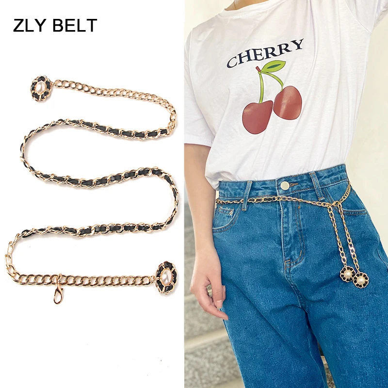 ZLY 2022 New Fashion Metal Belt Women Men Slender Type Luxury Alloy Material Ring Round Buckle Jeans Casual Style Versatile Belt