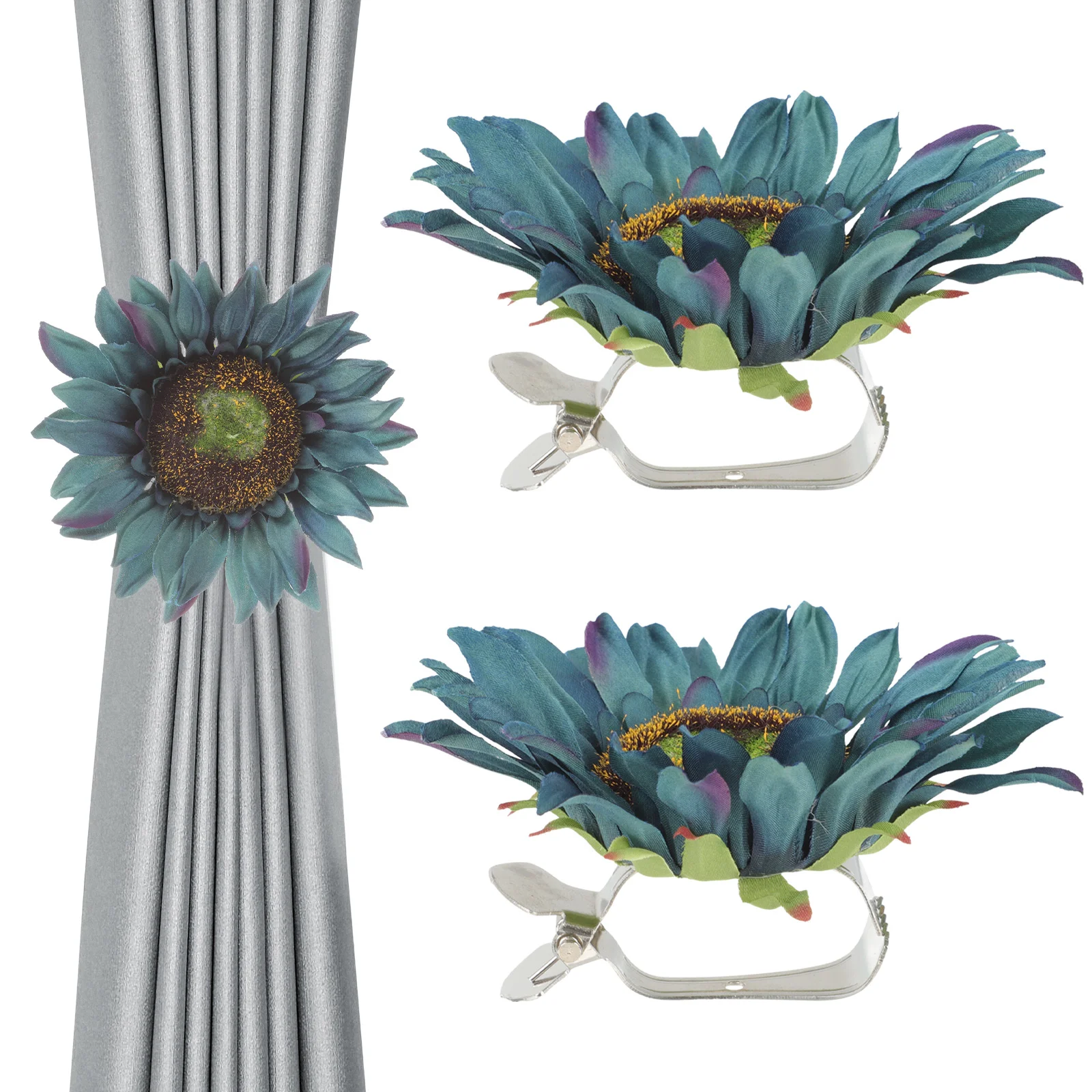 

Flower Drapes Holdbacks Sunflower Curtain Clip Floral Curtains Drapery Tieback Clamp