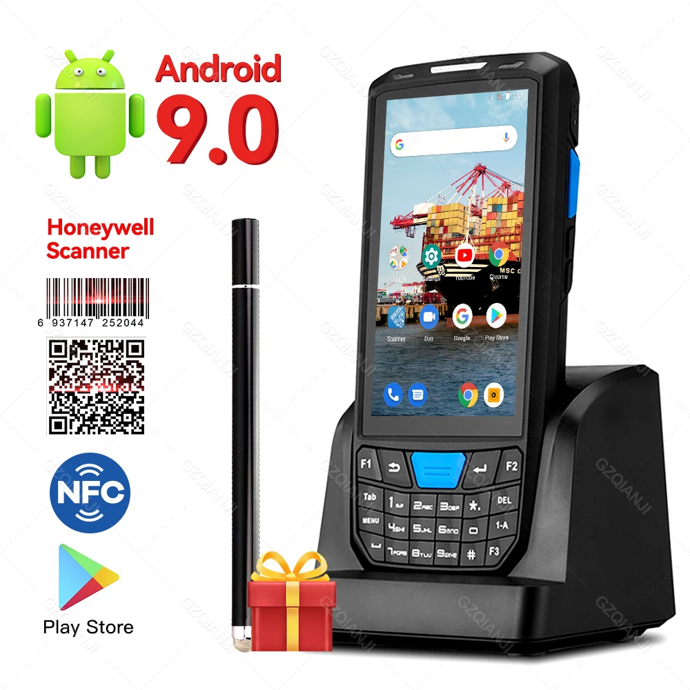 

.. PDA Android handheld terminal Honeywell barcode scanner 1d laser 2d QR portable data collector terminal device with WIFI 4G