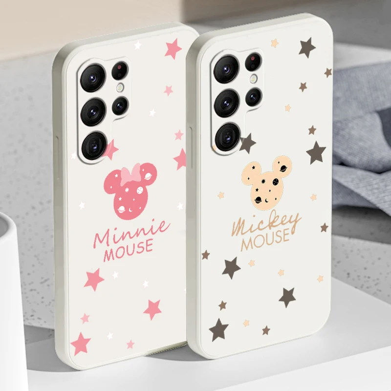 

Cute Mickey Minnie Mouse Art Liquid Rope Funda Phone Case For Samsung Galaxy S22 S21 S20 FE S10 Note 20 10 Plus Lite Ultra 5G