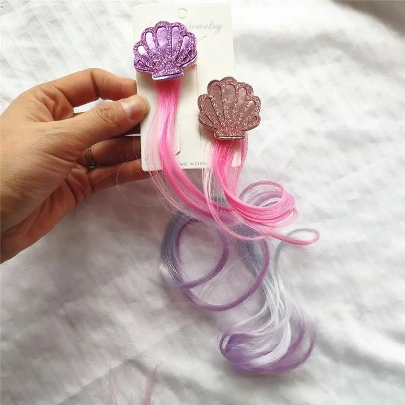 

2 Mermaid Hair Clip Hair ribbon Fashion accessories with Rainbow Children's Kids