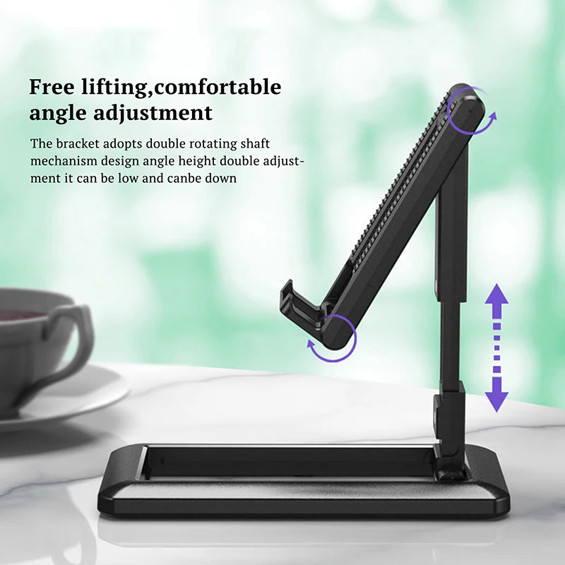 foldable tablet mobile phone desktop phone stand for ipad iphone samsung desk holder adjustable desk bracket smartphone stand free global shipping