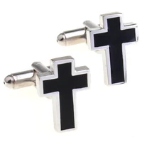 mens french black cross cuffs cufflinks cuff nails men accessories luxury gifts for men religious style