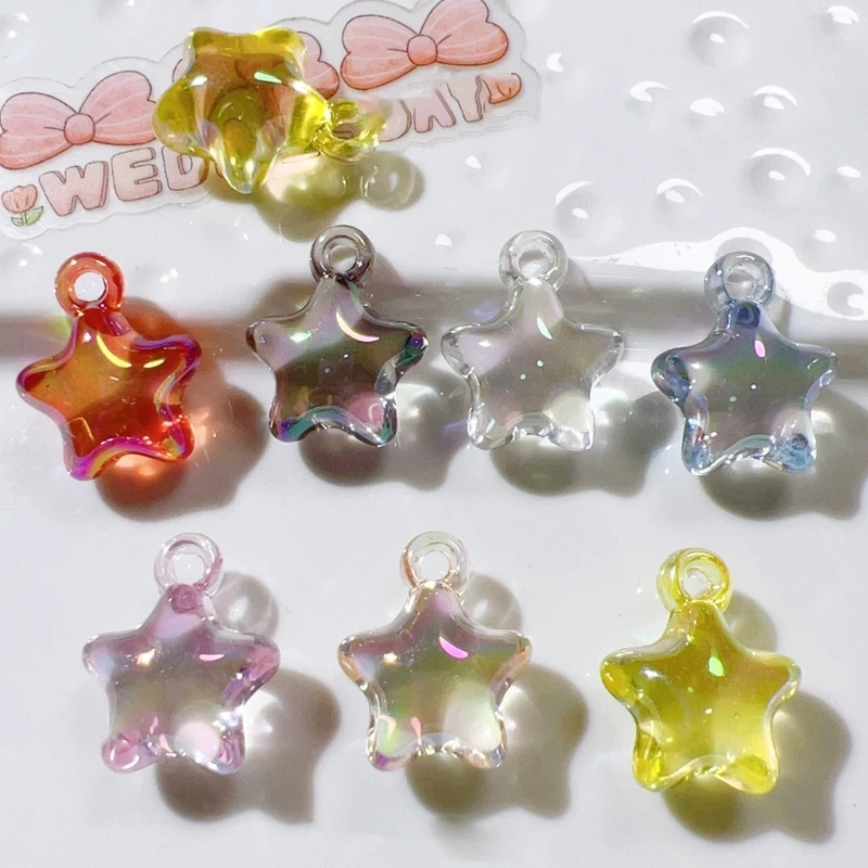 

Набор из 5 подвесок с пятиконечной звездой, красочные акриловые подвески, декоративный брелок, аксессуары для поделок, проекты