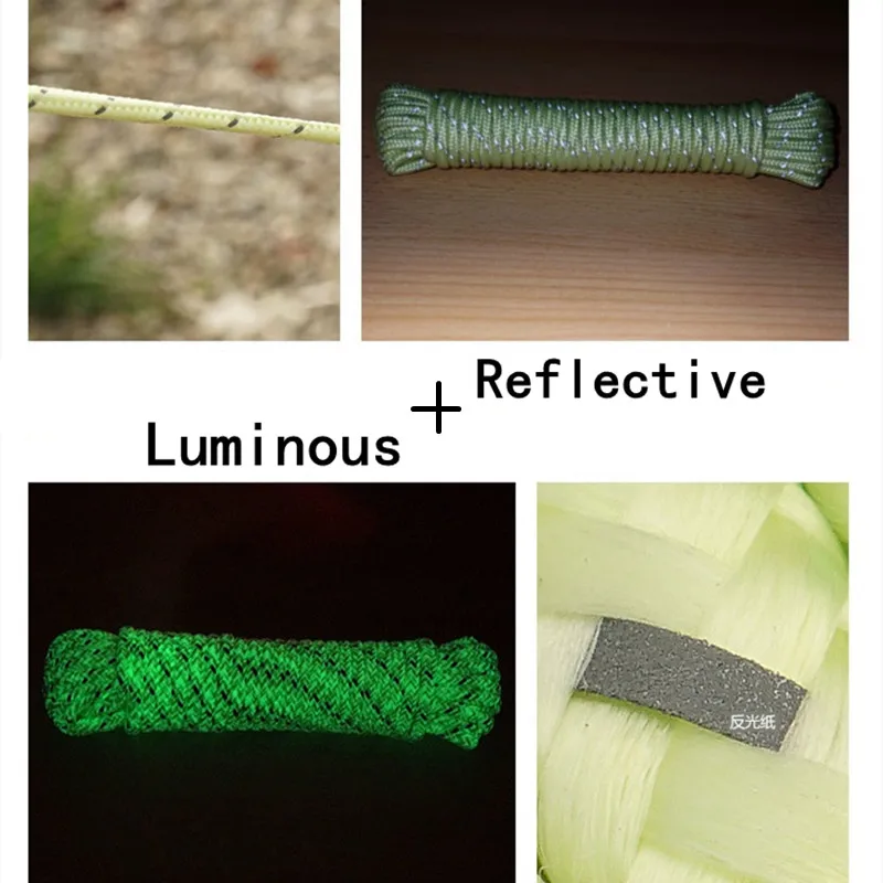 Светящийся светоотражающий Паракорд 5 мм 550 нейлоновый шнур тент навес
