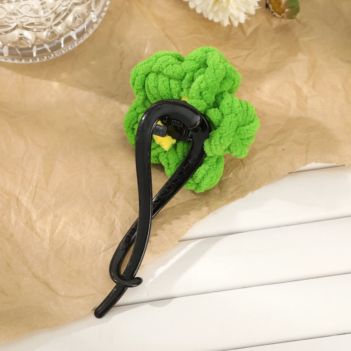 Шерстяные заколки для волос с цветком женщин большая заколка в стиле ретро